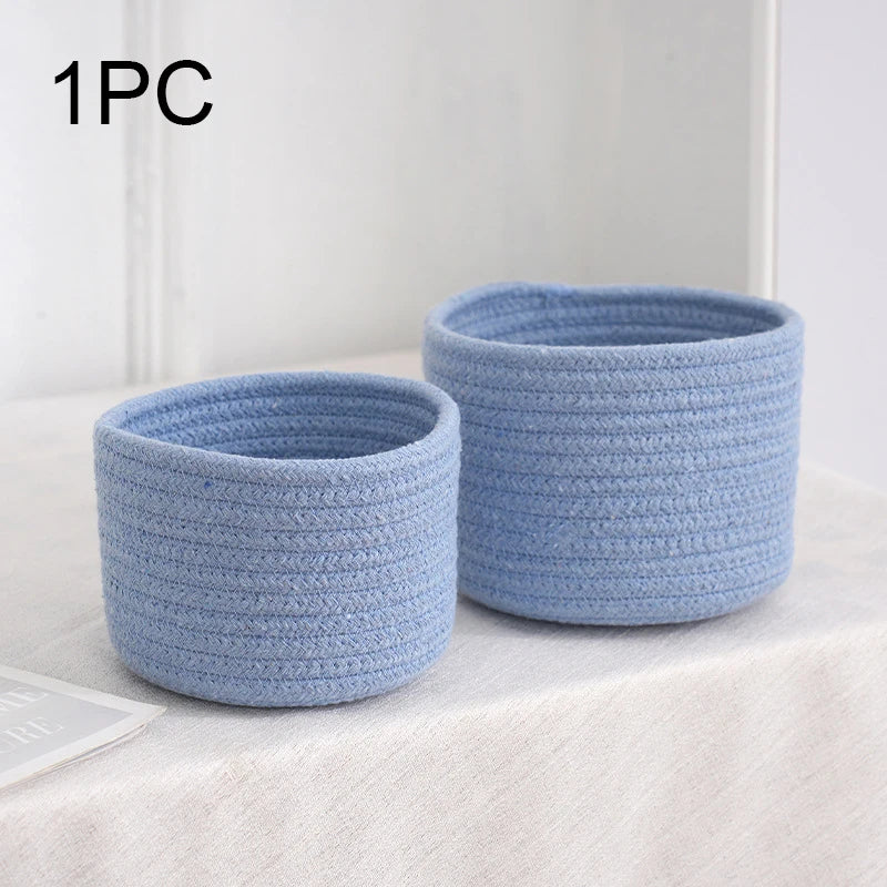 paniers de rangement en corde de coton pour jouets et objets divers - vue 8 sur 12