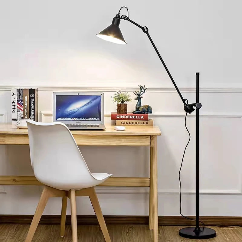 lampadaire vintage réglable pour lecture et éclairage général