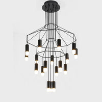 Lustre de Salon moderne cuisine Salon salle à manger hall d'entrée escalier lampe suspendue à flux métallique Loft déco nordique suspension Lustre