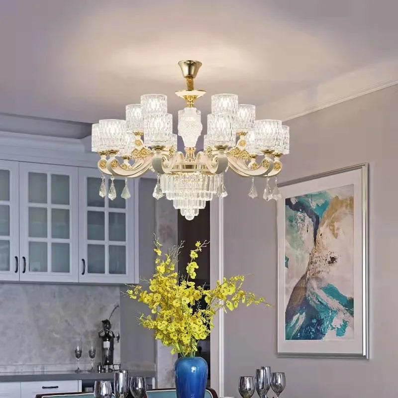 lustre en verre cristal design moderne pour un intérieur élégant - vue 6 sur 10
