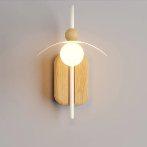 Nordische Wandleuchte aus Holz mit LED-Leuchtmittel für den Innenbereich - vue 5 sur 7