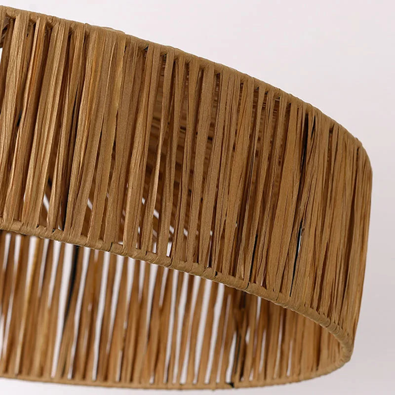 Pendelleuchte aus Rattan im asiatischen Stil mit dimmbarem Leuchtmittel und verstellbarem Kabel - vue 5 sur 8