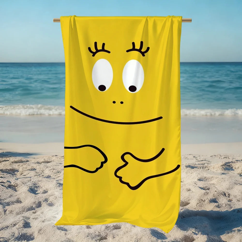 serviette de plage barbapapa cartoon douce sechage rapide - vue 3 sur 7