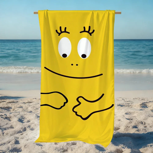 serviette de plage barbapapa cartoon douce sechage rapide - vue 4 sur 7