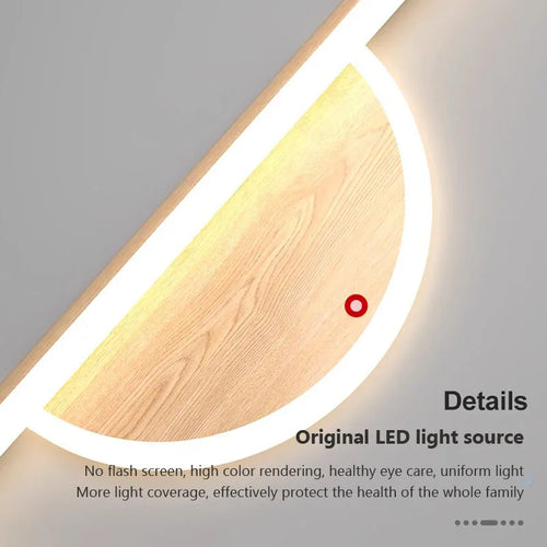 Moderne LED-Wandleuchte mit Holzmaserung für die Innendekoration - vue 7 sur 21
