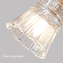Lampe de chevet verre bois LED E27 Suspension