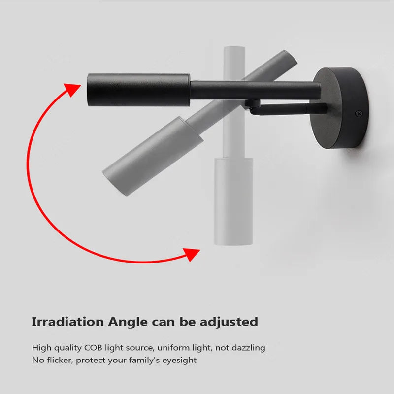 applique murale led minimaliste rotative pour éclairage réglable - vue 3 sur 12