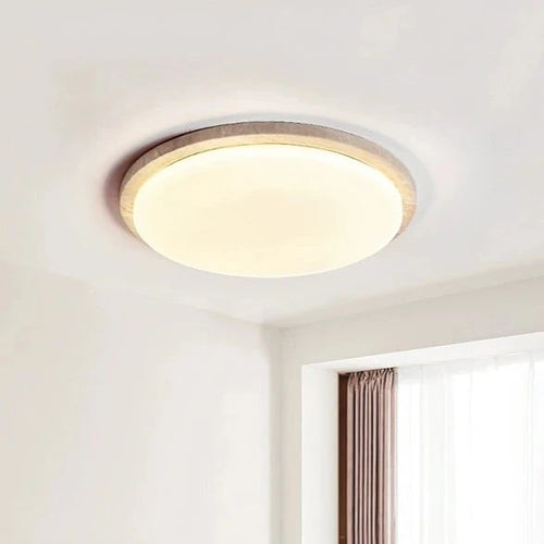 plafonnier led style wabi-sabi japonais en pierre de grotte