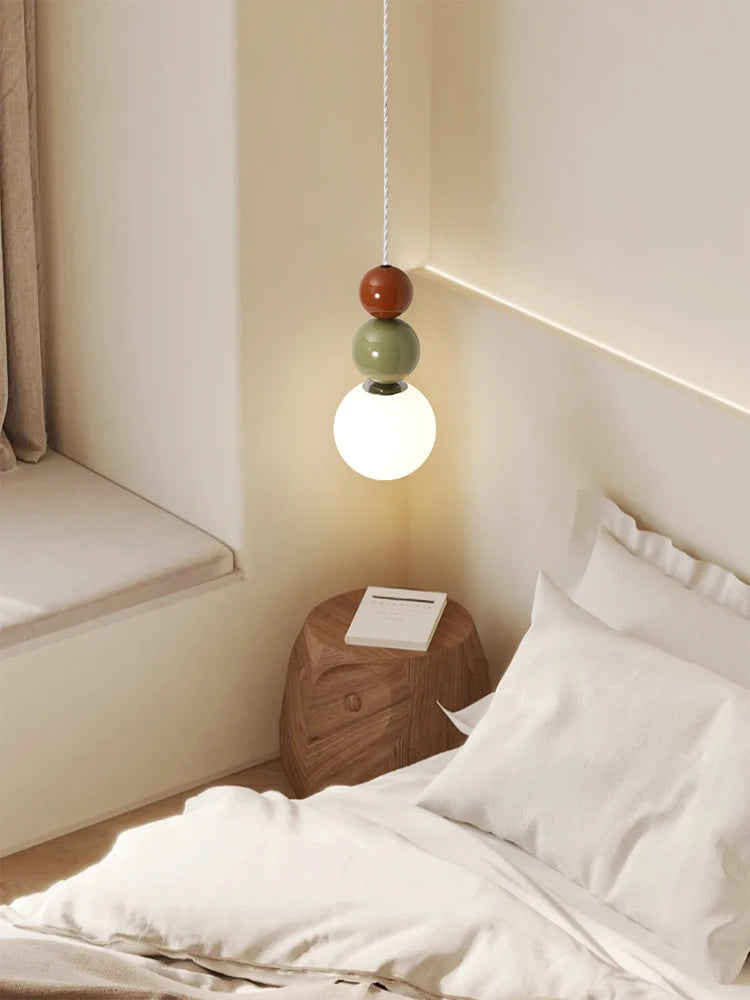 suspension minimaliste design français avec abat jour chromé LED - vue 4 sur 9