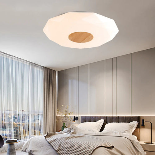 LED-Deckenleuchte aus massivem Holz Stern Diamant minimalistisch - vue 5 sur 9