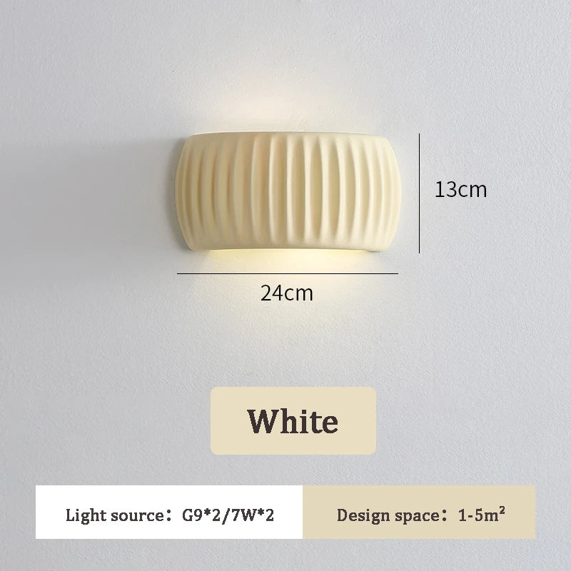Applique murale led en résine forme vent crème éclairage intérieur - vue 4 sur 13