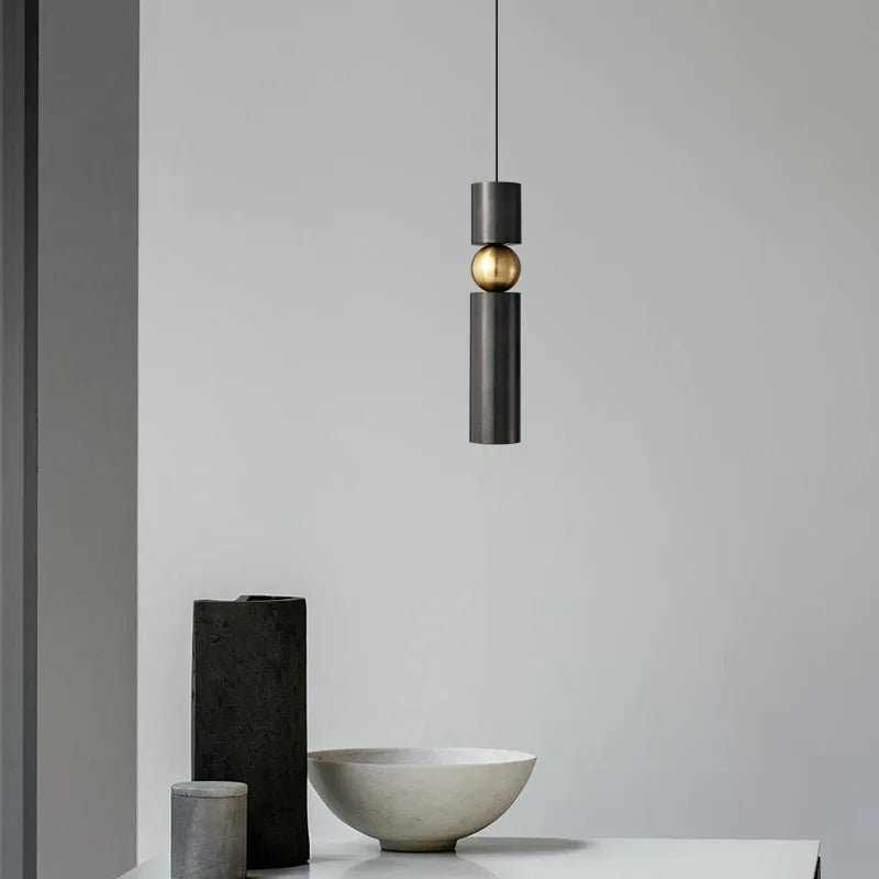 lampe suspendue led en laiton idéale pour bar moderne - vue 3 sur 10
