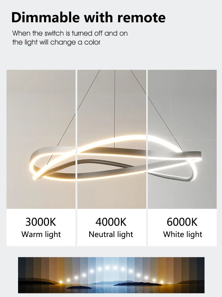 lustre anneau minimaliste créatif moderne pour maison - vue 4 sur 10