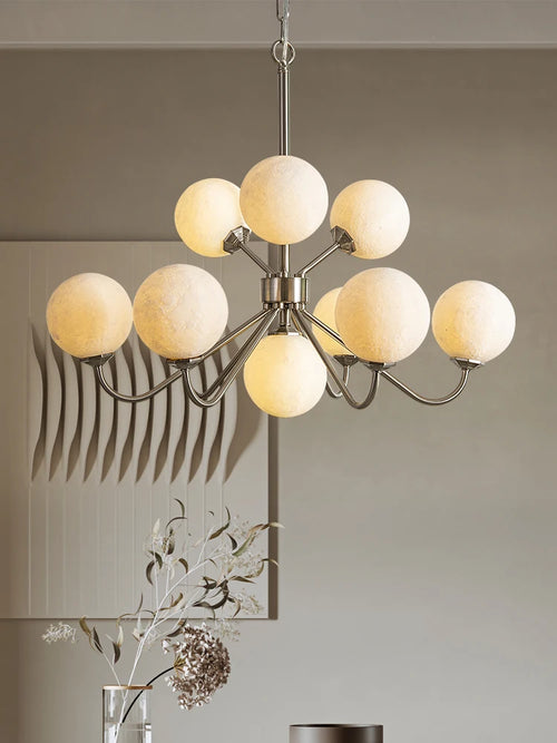 lustre moderne branche lune boule en verre pour restaurant