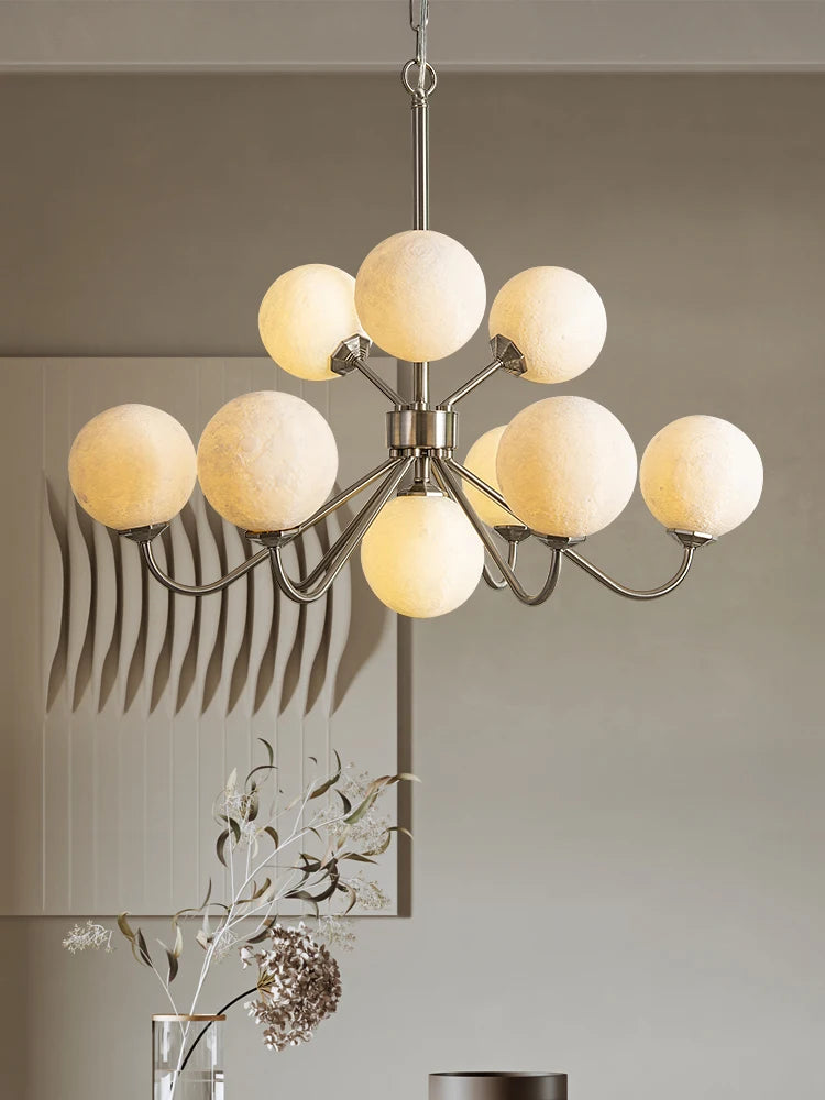 lustre moderne branche lune boule en verre pour restaurant - vue 4 sur 10