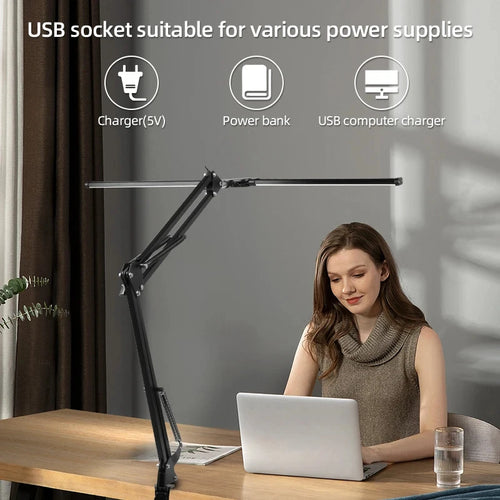 lampe de bureau à pince avec support et modes de couleur
