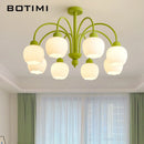 lustre moderne botimi avec 8 abat-jour en verre nordiques