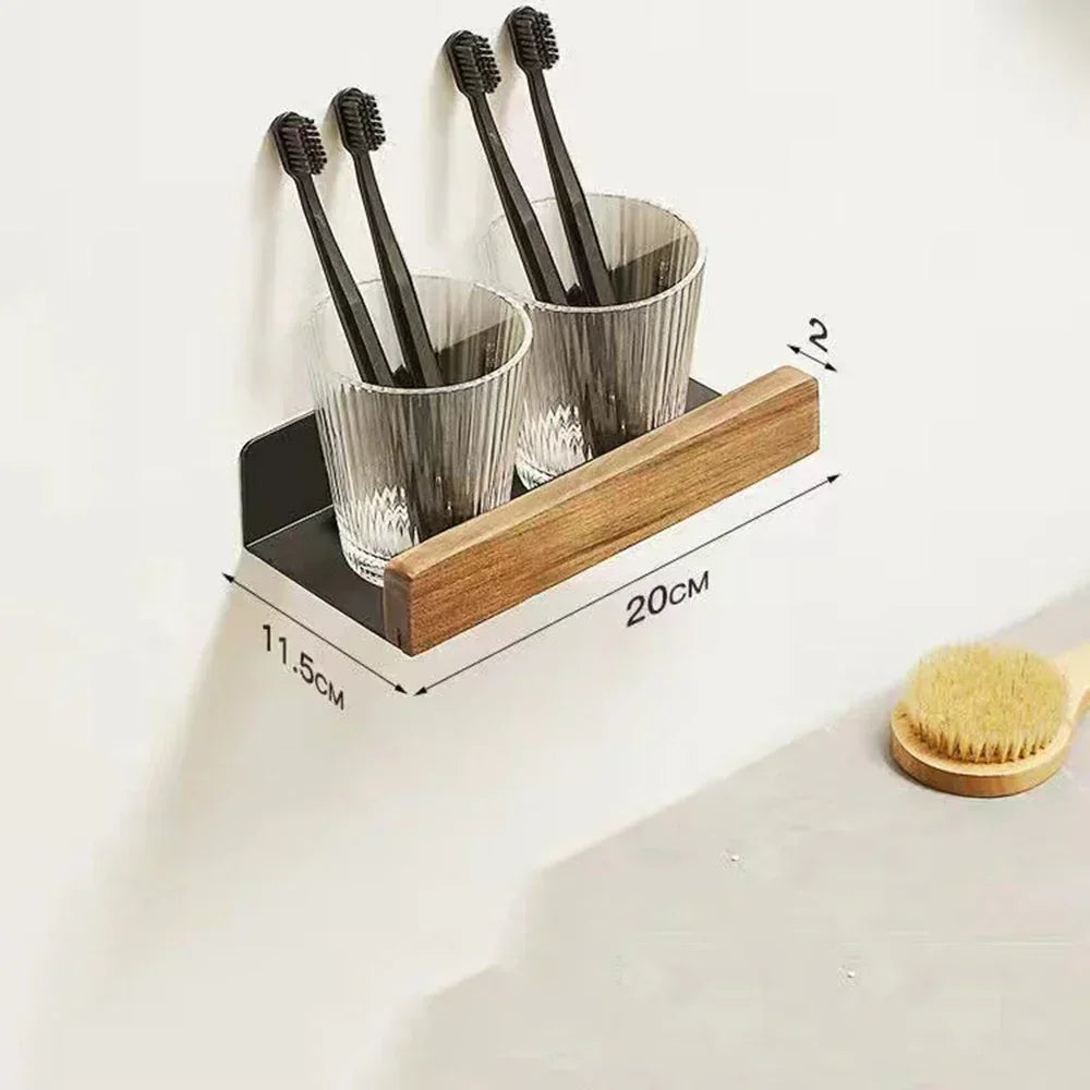 étagère en bois support d'angle sans perçage pour rangement - vue 8 sur 14