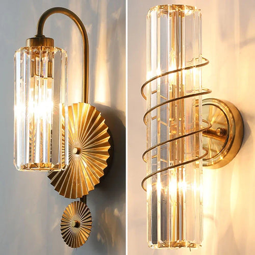 applique murale led post-moderne de luxe en cristal simple