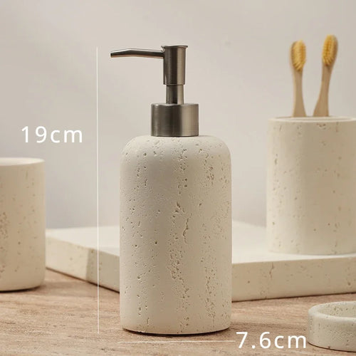 accessoires de salle de bain en grès pour rangement et décoration