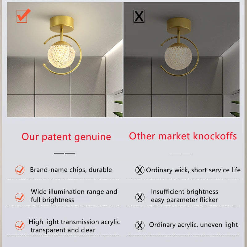 plafonnier led acrylique éclairage luxe intérieur gradation continue - vue 7 sur 10