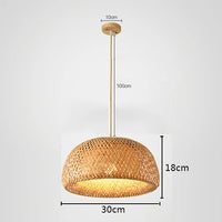 Handgefertigte Bambus-Pendelleuchte aus Rattan im chinesischen Stil