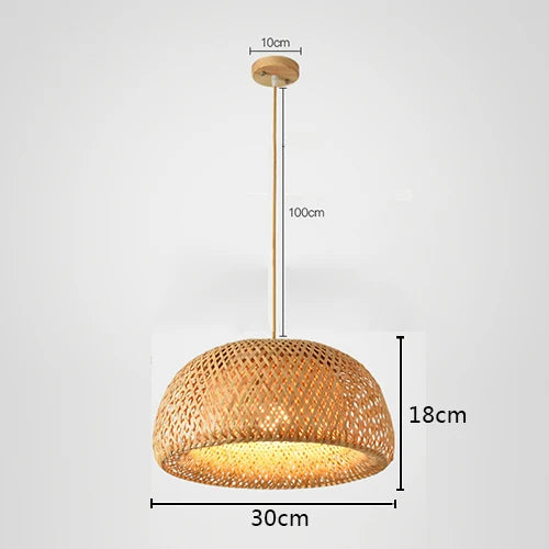 Handgefertigte Bambus-Pendelleuchte aus Rattan im chinesischen Stil