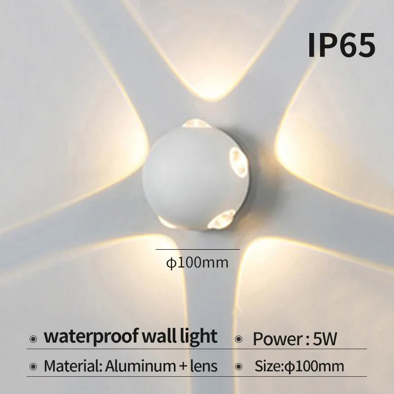 Moderne LED-Wandleuchte für Innen und Außen