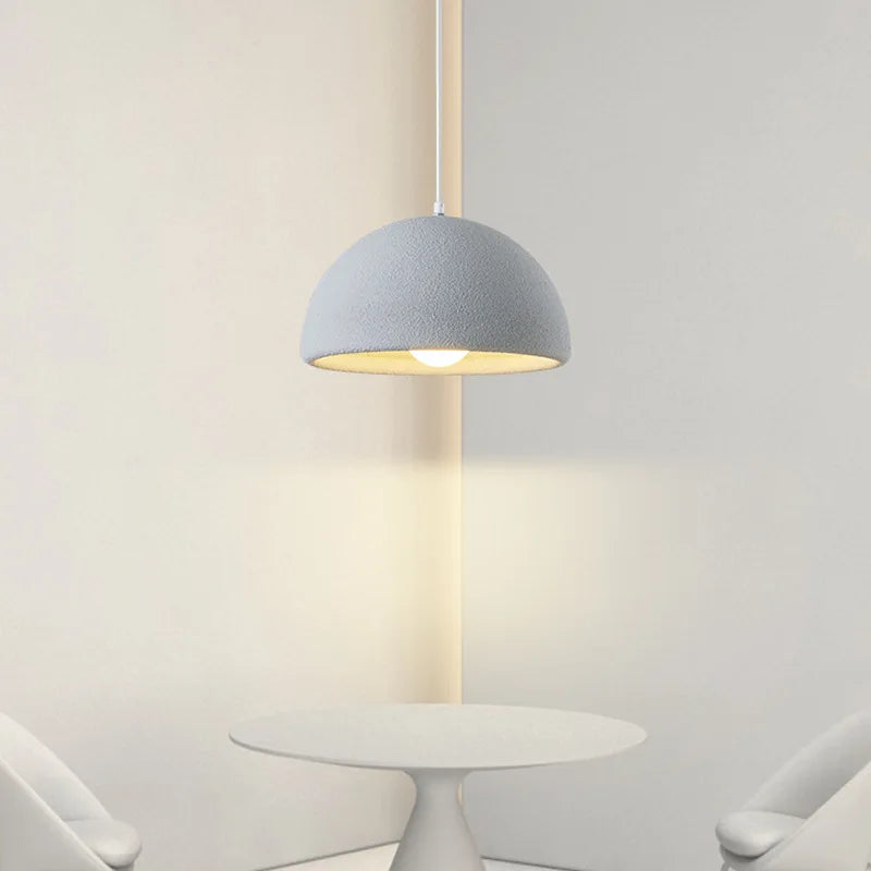 lampe suspendue style wabi-sabi en ciment pour studio ou restaurant - vue 7 sur 10