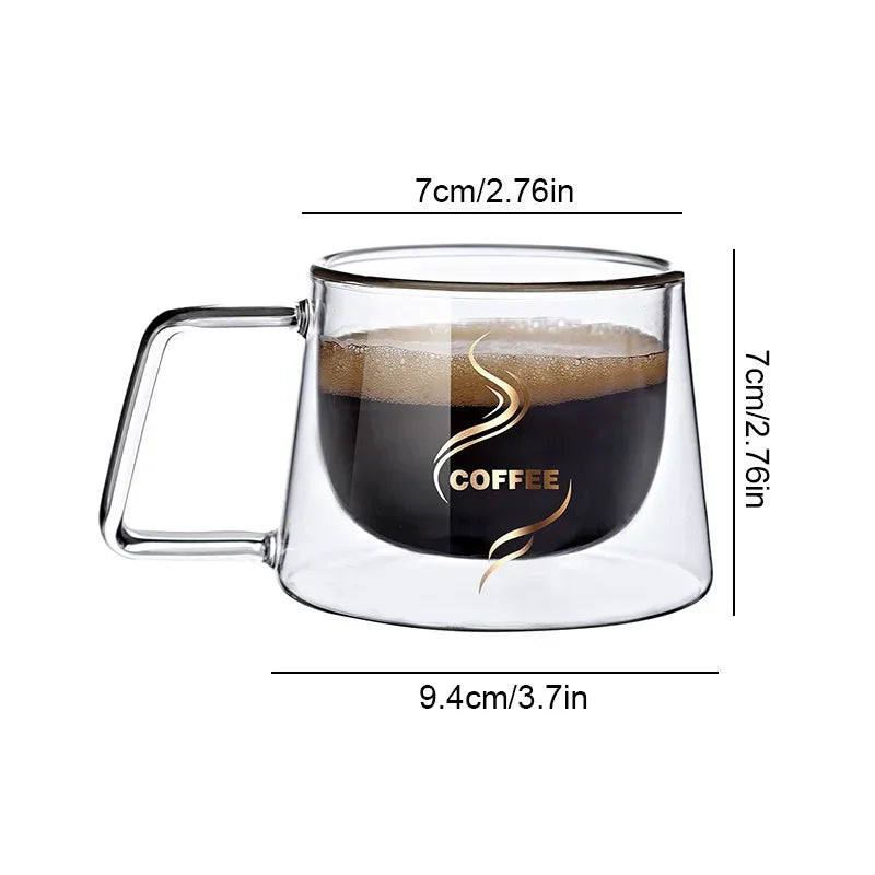 tasse expresso verre double paroi avec anse - vue 6 sur 6