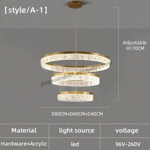 lustre moderne à anneau circulaire pour décoration intérieure