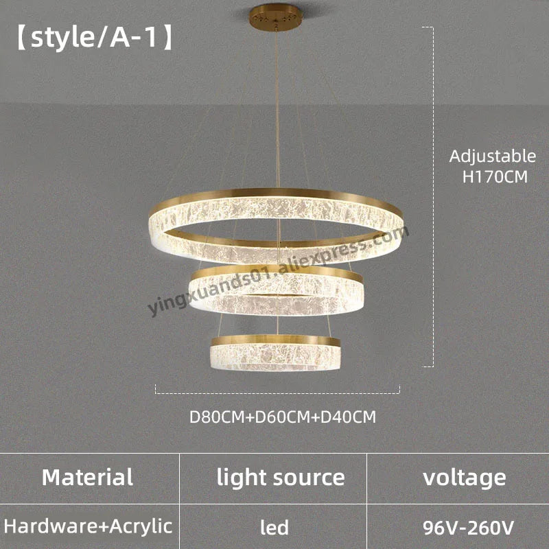 lustre moderne à anneau circulaire pour décoration intérieure