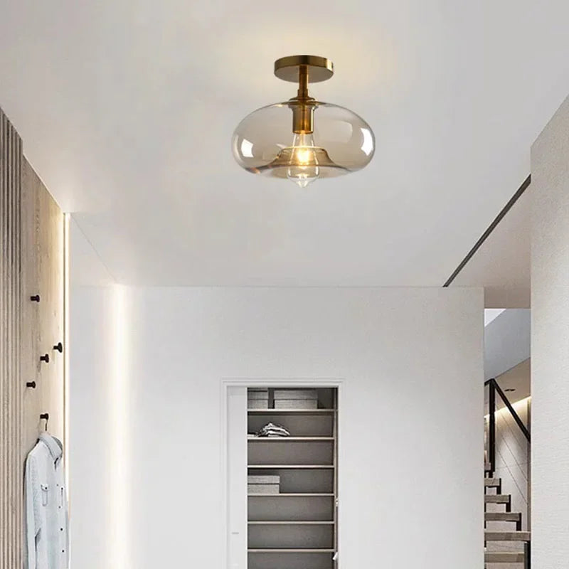 plafonnier led en verre design minimaliste moderne pour intérieur - vue 3 sur 11
