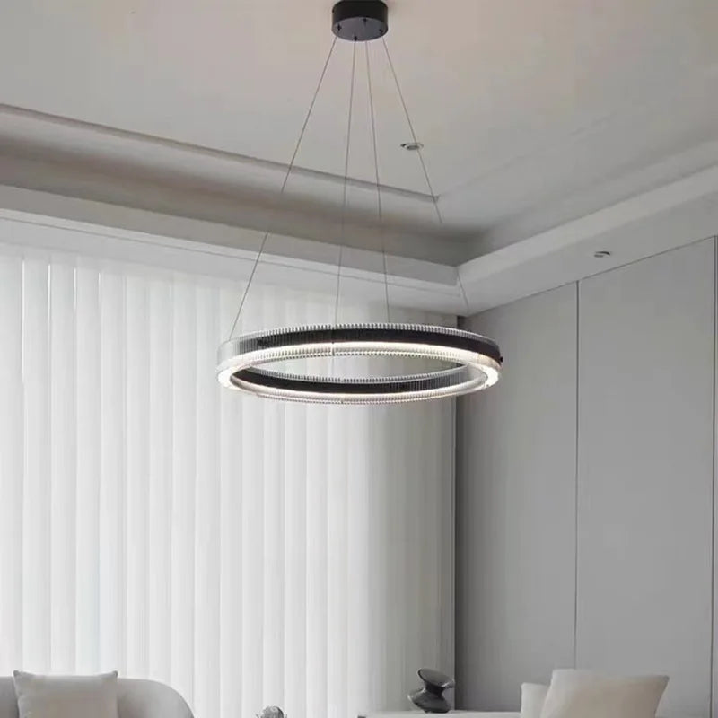 lustre nordique moderne en verre led de luxe - vue 7 sur 9