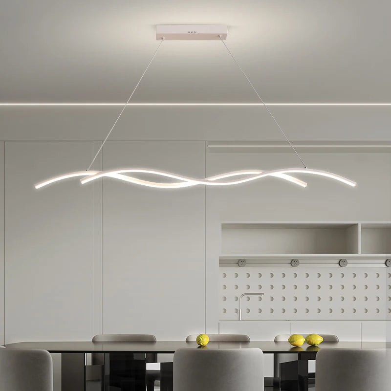 Modern minimalist dining room LED chandelier, living room, study room, bedroom, bar, interior decoration lighting chandelier - vue 5 sur 11