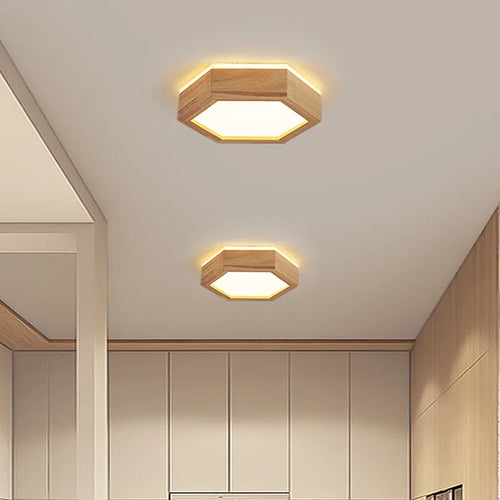 LED-Deckenleuchte aus Holz für moderne Inneneinrichtung - vue 6 sur 12