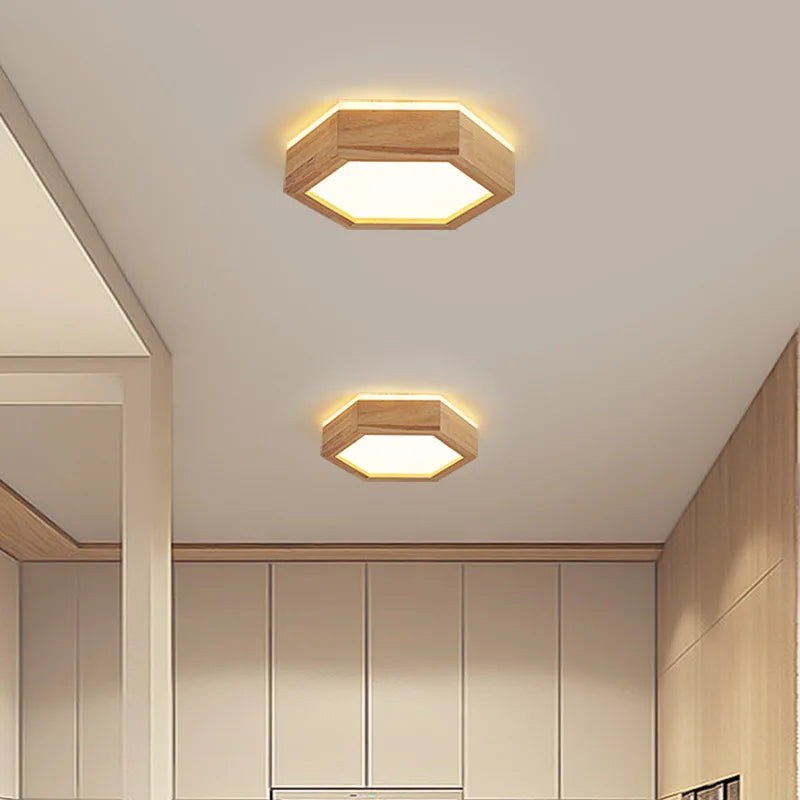 LED-Deckenleuchte aus Holz für moderne Inneneinrichtung - vue 6 sur 12