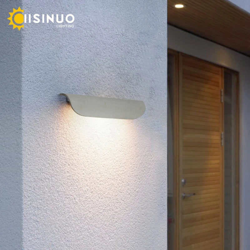 Applique murale extérieure extérieure IP65 étanche LED luminaires muraux finition blanche lumière en aluminium pour porte d'entrée de porche - vue 6 sur 10