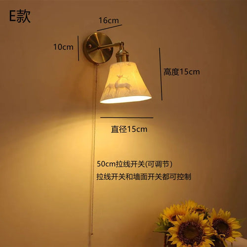 LED-Wandleuchte im antiken Stil mit Zugschalter - vue 9 sur 10
