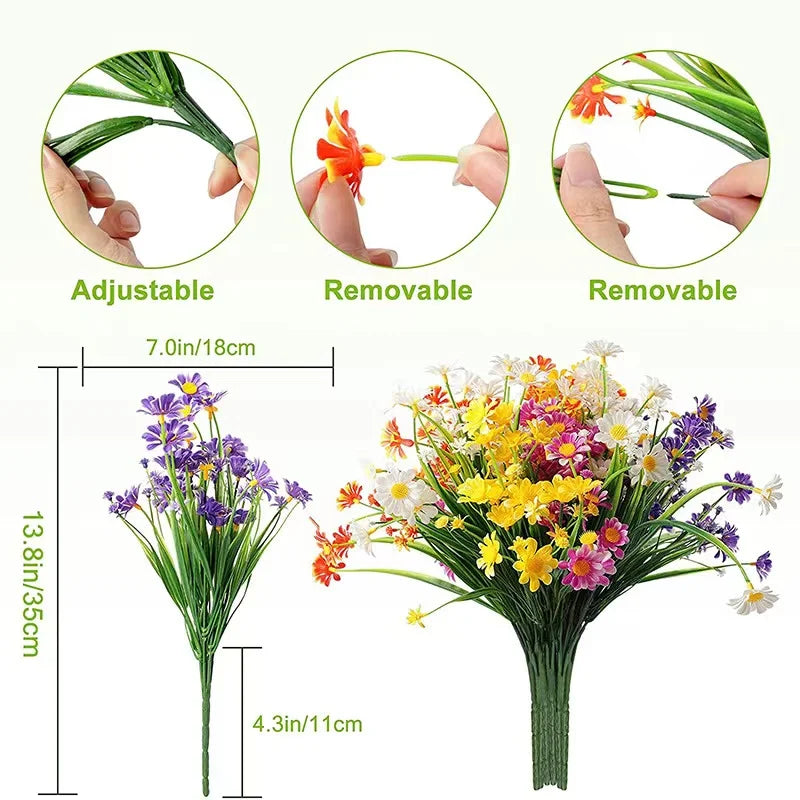 marguerites artificielles résistantes aux uv pour décoration extérieure et intérieure - vue 3 sur 12