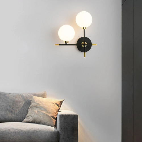 applique murale led moderne en boule de verre pour éclairage intérieur