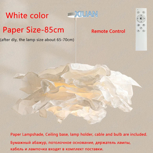Minimalistischer LED-Papier-Kronleuchter für den Innenbereich DIY - vue 11 sur 12