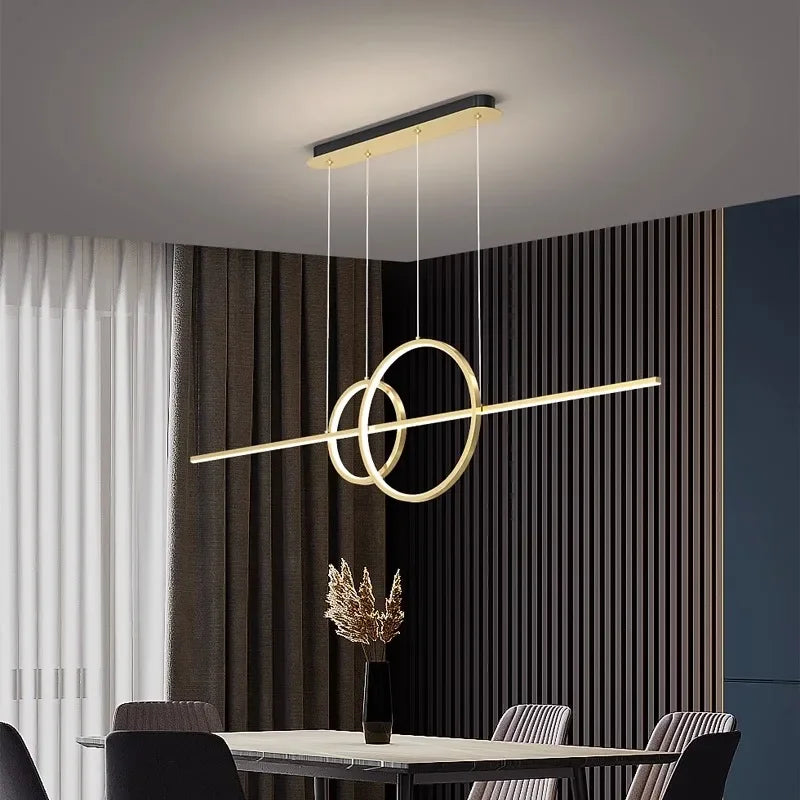Moderner minimalistischer LED-Kronleuchter für die Wohnungsdekoration - vue 4 sur 6