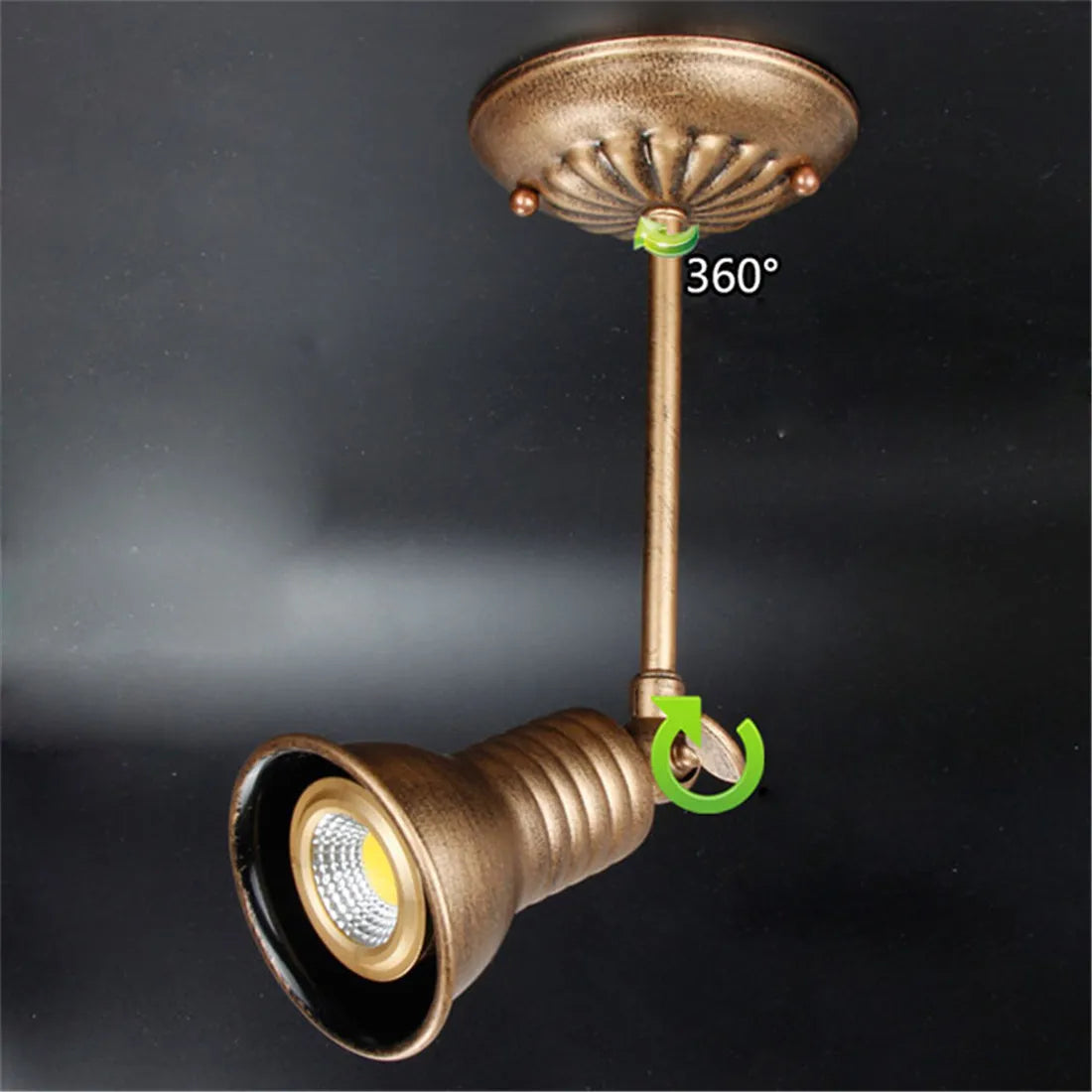 Mini lampe suspendue rustique avec douille E27 en céramique - vue 3 sur 5