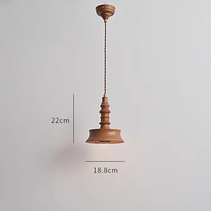 Vintage-Pendelleuchte aus Holz für Bar und Restaurant im nordischen Stil - vue 6 sur 7