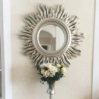 miroir décoratif mural sun apolo art designs or argent