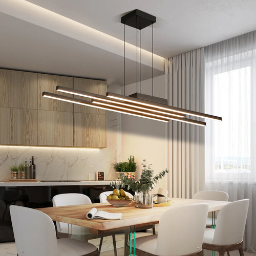 Moderner nordischer LED-Kronleuchter aus Aluminium minimalistisch Design - vue 5 sur 10