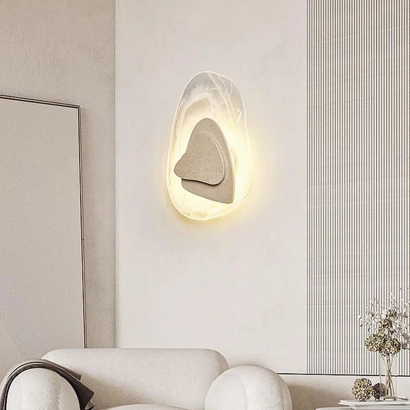 applique murale scandinave en pierre de verre led étanche extérieur