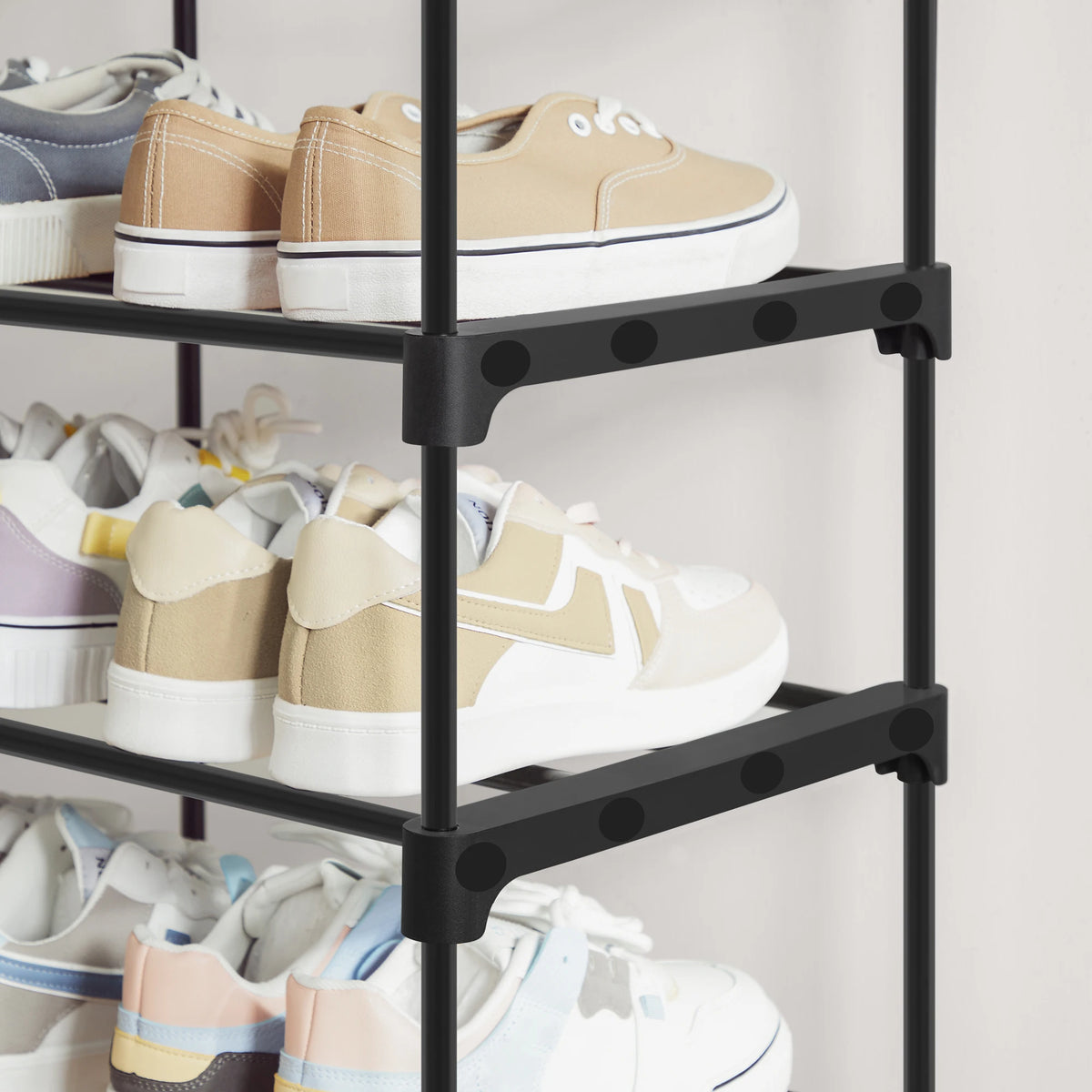 étagère à chaussures haute en métal à 10 niveaux gain de place - vue 2 sur 7