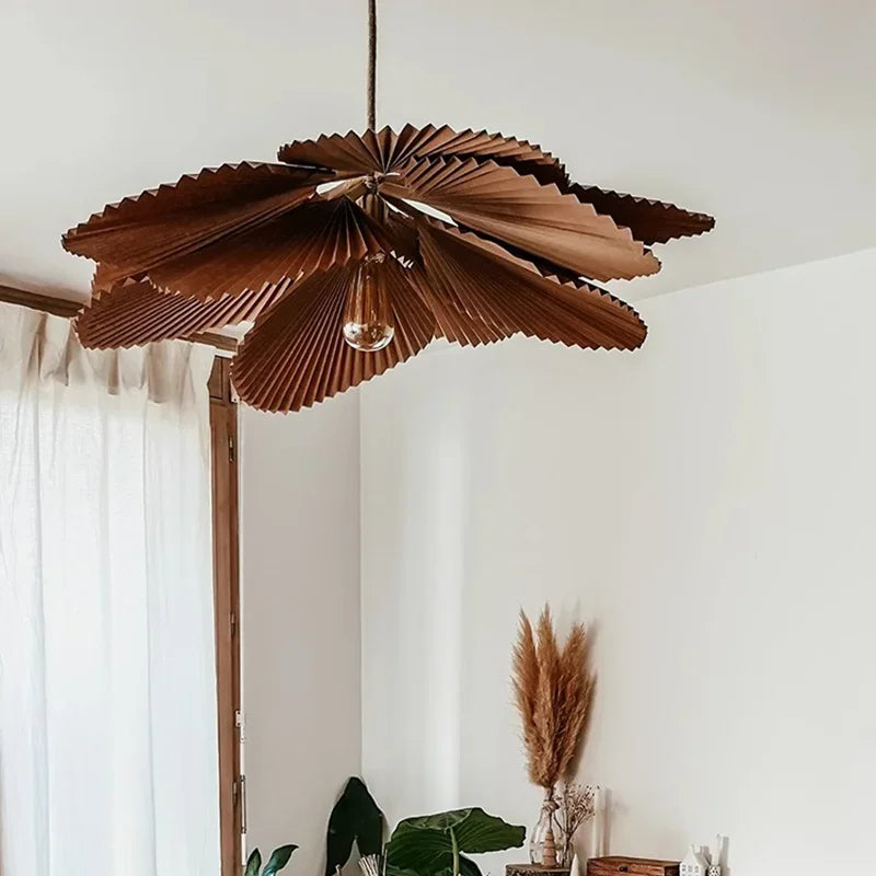 lustre nordique wabi-sabi en forme d'éventail pour décoration créative - vue 5 sur 8